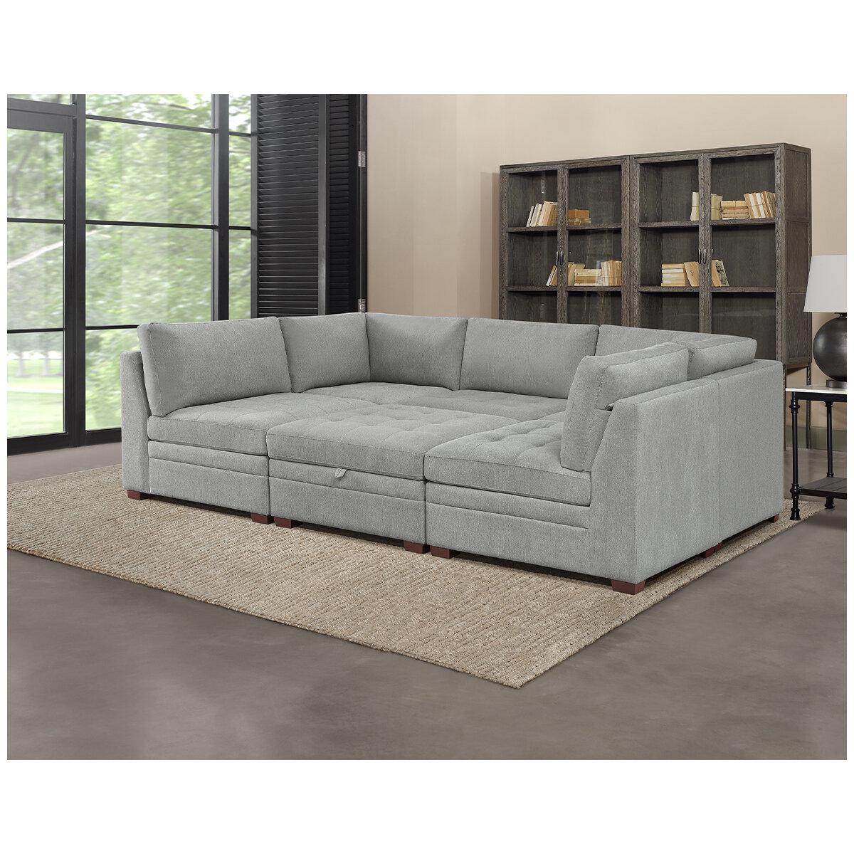 Thomasville Modular Fabric Sectional 6 Piece
