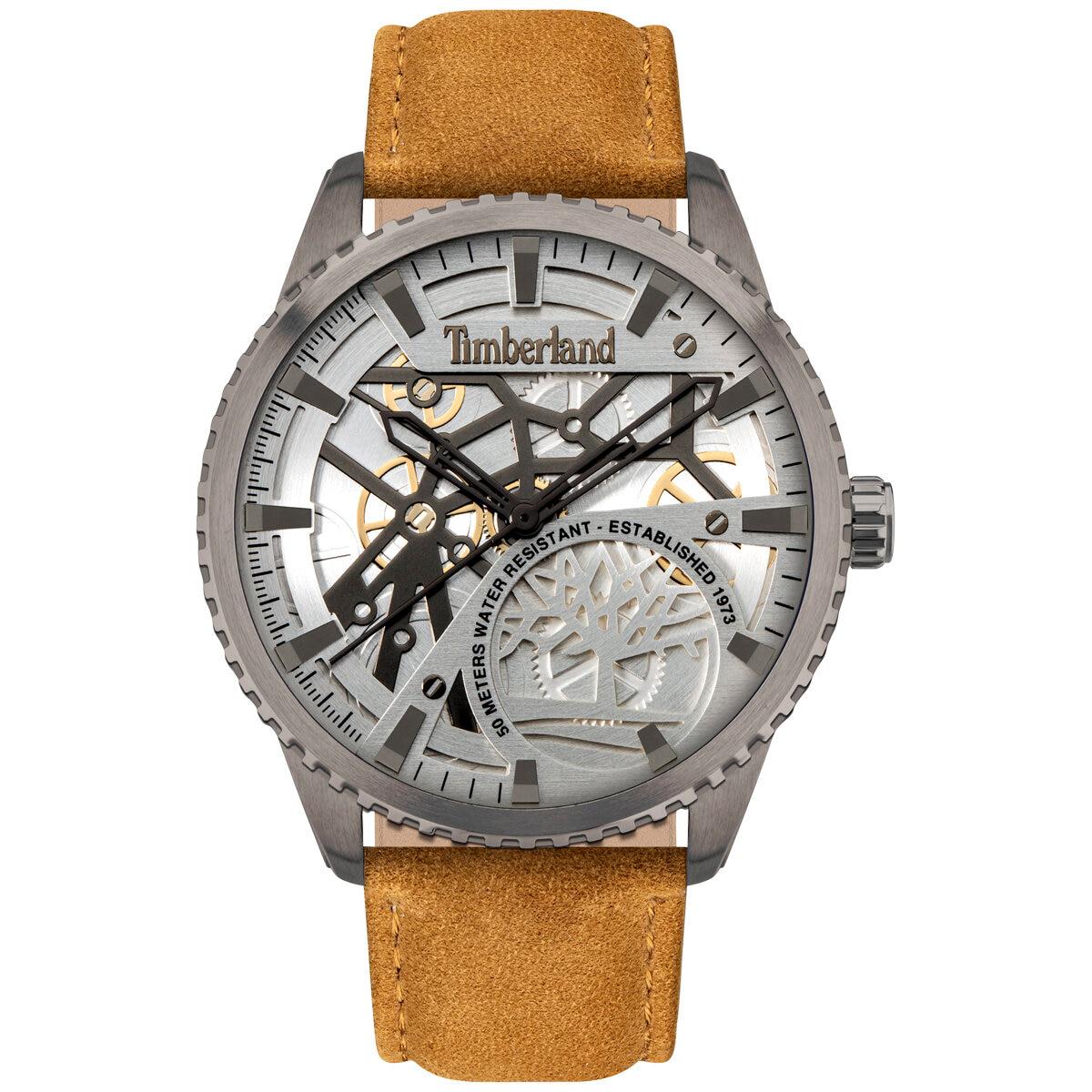 Timberland Colchester Brushed Gun Metal Leather Men's Watch TDWJA2000902