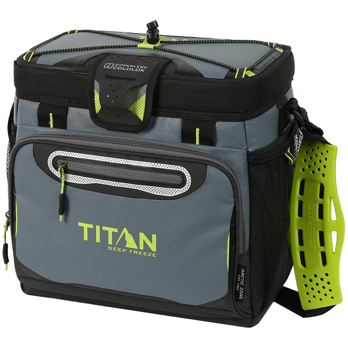 Titan 16 Can DeepFreeze Zipperless Cooler 7.8L Grey And Orange