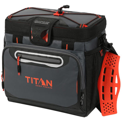 Titan 16 Can DeepFreeze Zipperless Cooler 7.8L Grey And Orange
