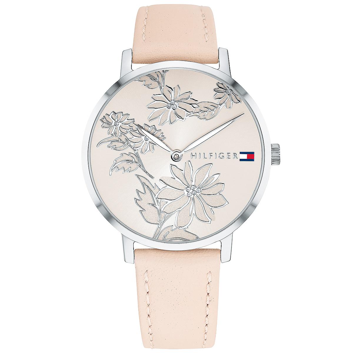 Tommy Hilfiger Women's Floral Blush Leather Strap Watch 1781919