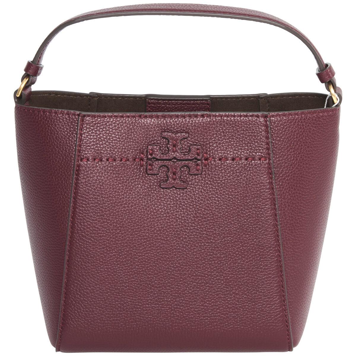 Tory Burch Mcgraw Small Bucket Bag Claret