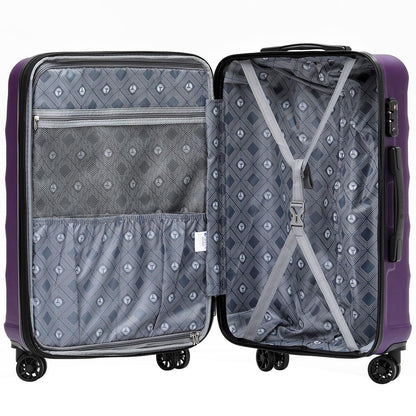 Tosca Bahamas Luggage 3 Piece Set Purple