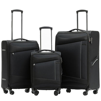 Tosca Flight Softside Luggage 3 Piece Set Navy/Yellow TCA787-3
