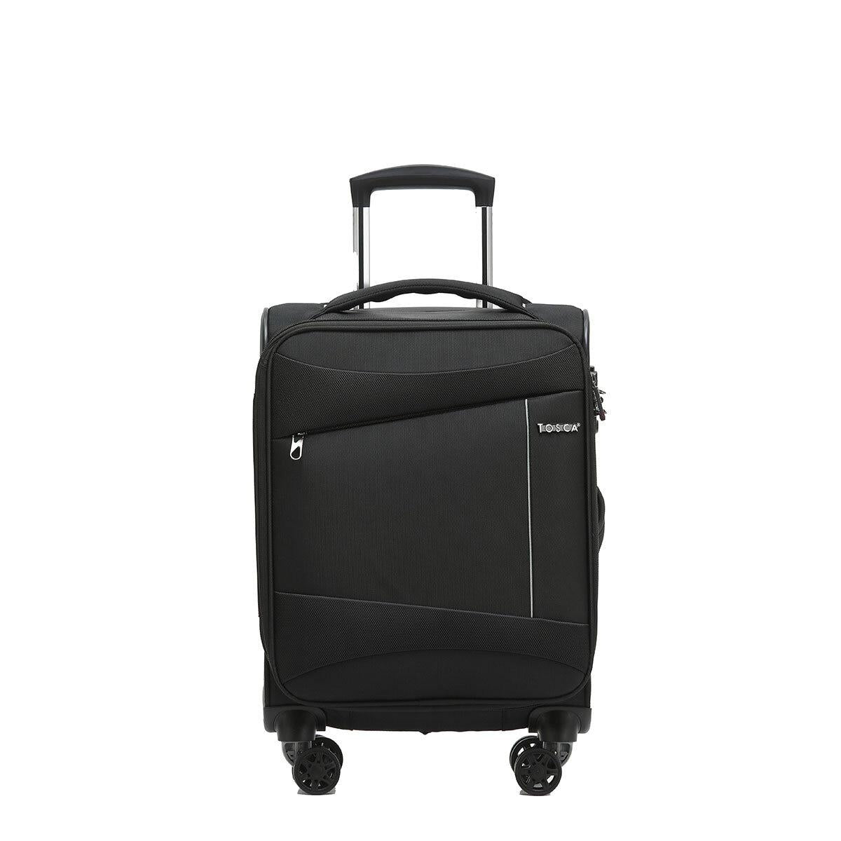 Tosca Flight Softside Luggage 3 Piece Set Black/Grey TCA787-3
