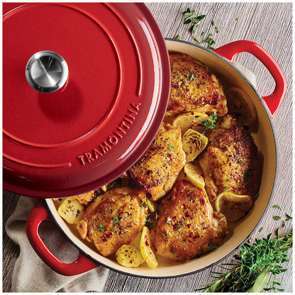 Tramontina Covered Enameled Cast Iron Braiser 3.8L Red