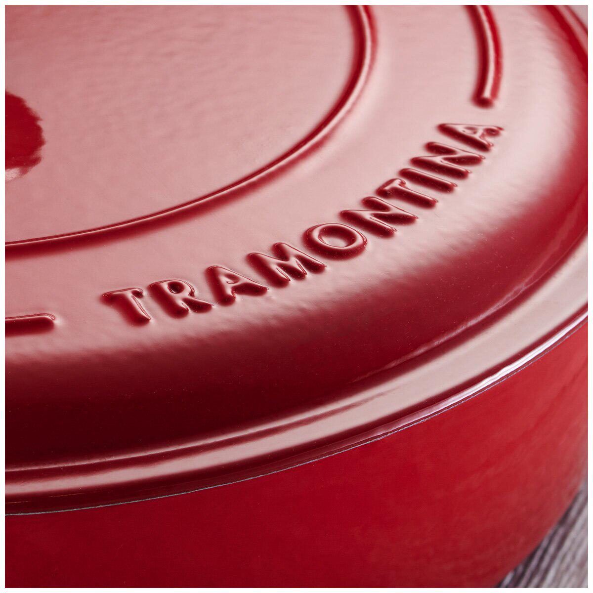 Tramontina Covered Enameled Cast Iron Braiser 3.8L Red