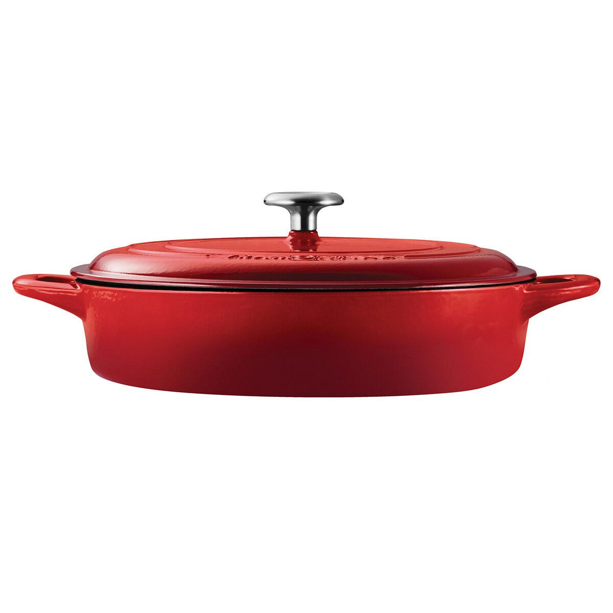 Tramontina Covered Enameled Cast Iron Braiser 3.8L Red