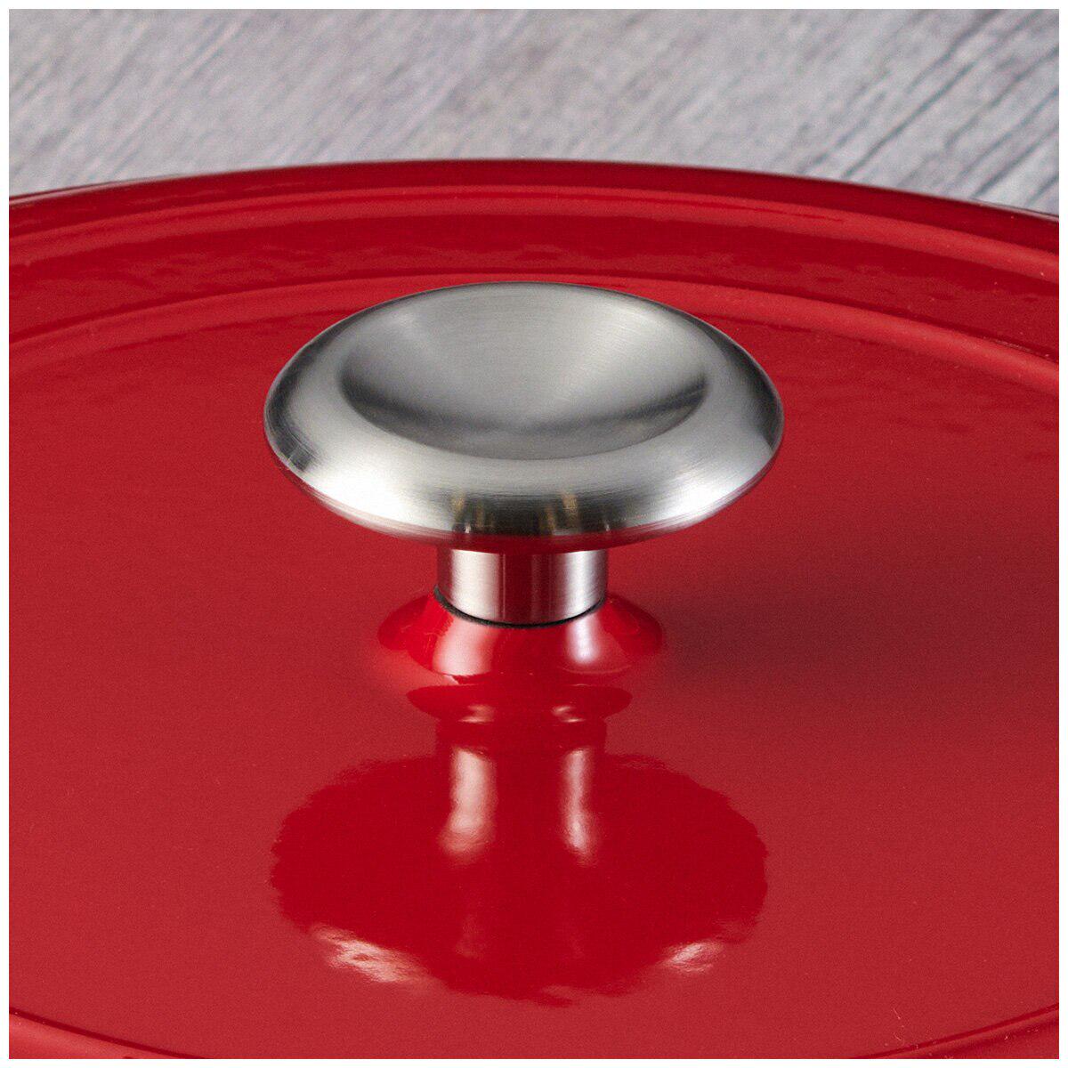 Tramontina Covered Enameled Cast Iron Braiser 3.8L Red