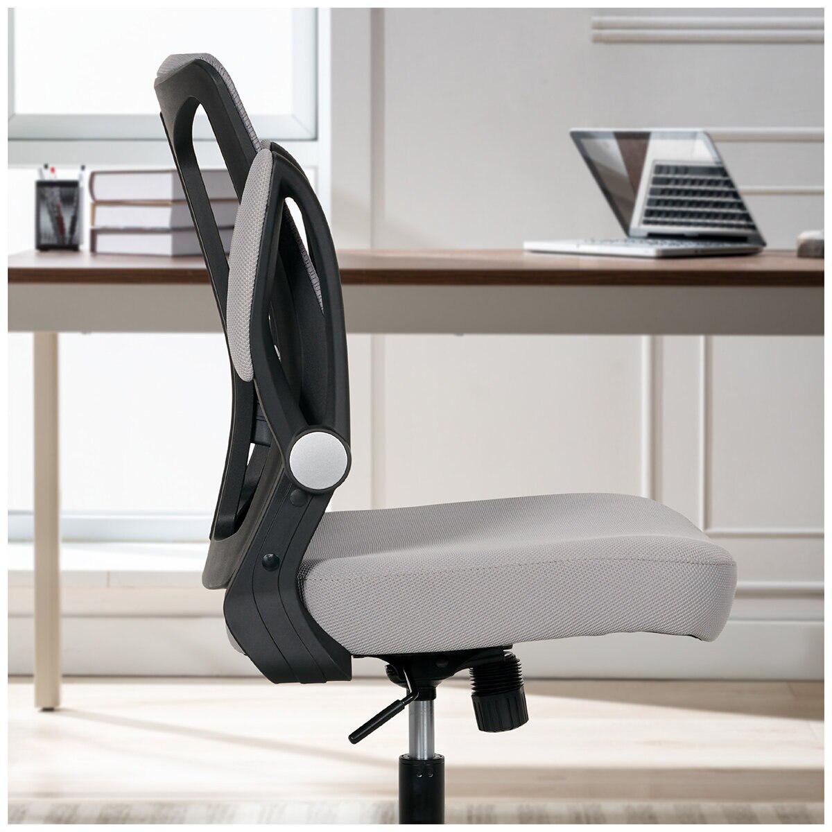 True Innovations Mesh Chair With Flip Up Arms Grey