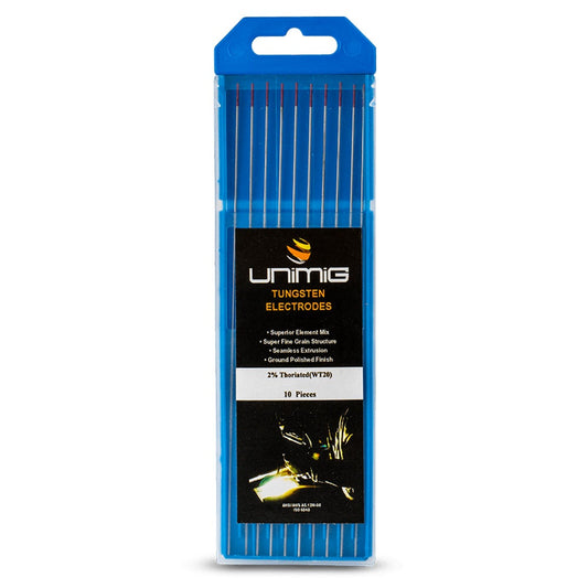 UNIMIG 2.4.mm WT20 2.0 Percent Thoriated Tungsten Electrodes - 10 Pack PTR0004-24
