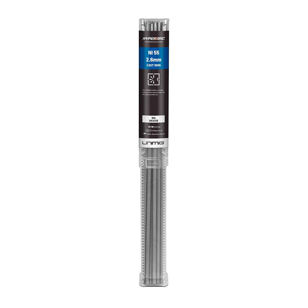 UNIMIG 2.6mm HYPERARC Ni 55 Cast Iron Electrodes U63028