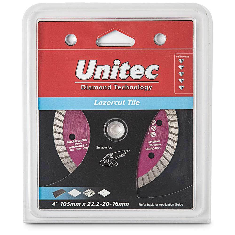 UNITEC 105mm Diamond Blade Turbo for Ceramic Cutting - LAZERCUT U-4LZTT