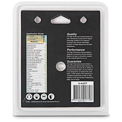 UNITEC 105mm Diamond Blade Turbo for Ceramic Cutting - LAZERCUT U-4LZTT