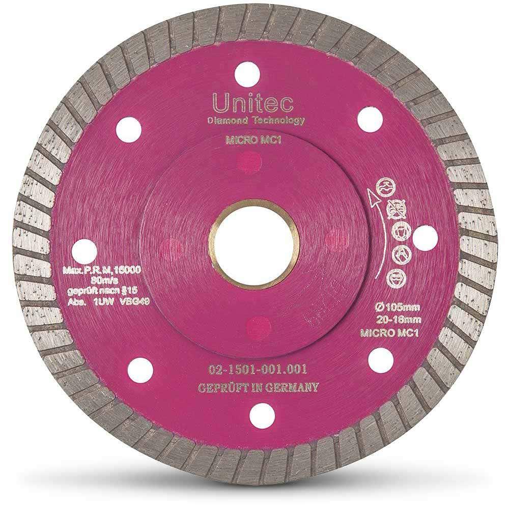 UNITEC 105mm Diamond Blade Turbo for Ceramic Cutting - LAZERCUT U-4LZTT