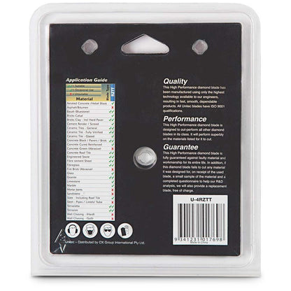 UNITEC 105mm Turbo Continuous Rim Diamond Blade for Ceramic Cutting - RAZORCUT-TILE U-4RZTT