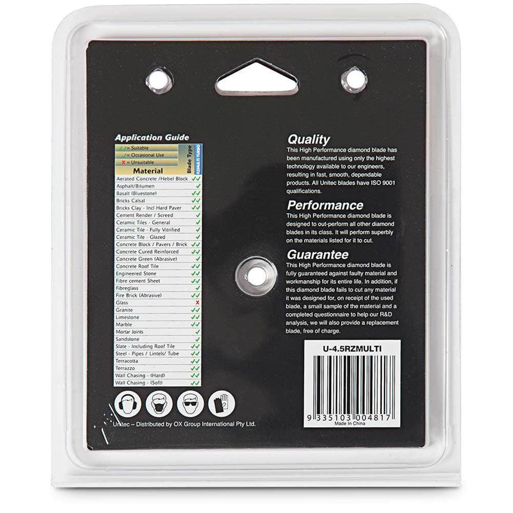 UNITEC 115mm Turbo Diamond Blade for General Purpose Cutting - RAZORCUT U45RZMULTI