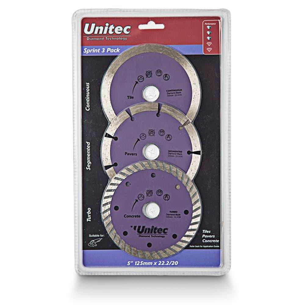 UNITEC 125mm Diamond Blade Set - SPRINT - 3 Piece U-5SM3PK