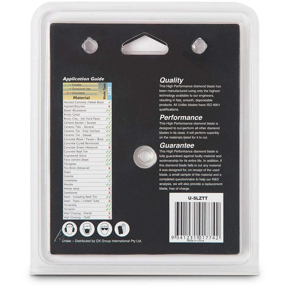 UNITEC 125mm Diamond Blade Turbo for Ceramic Cutting - LAZERCUT U-5LZTT