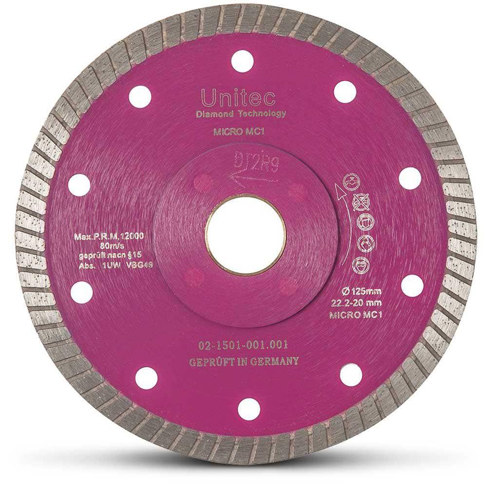 UNITEC 125mm Diamond Blade Turbo for Ceramic Cutting - LAZERCUT U-5LZTT