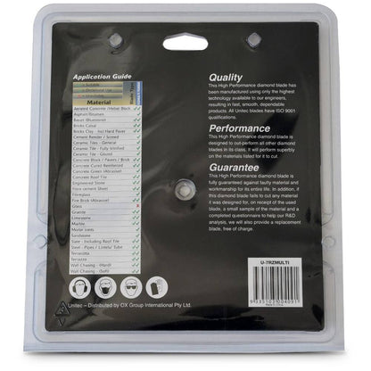 UNITEC 180mm Turbo Diamond Blade for General Purpose Cutting - RAZORCUT U-7RZMULTI