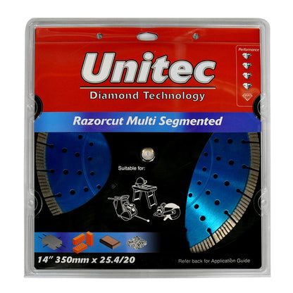UNITEC 350mm Segmented Diamond Blade for General Purpose Cutting - RAZORCUT U-14RZMULTI