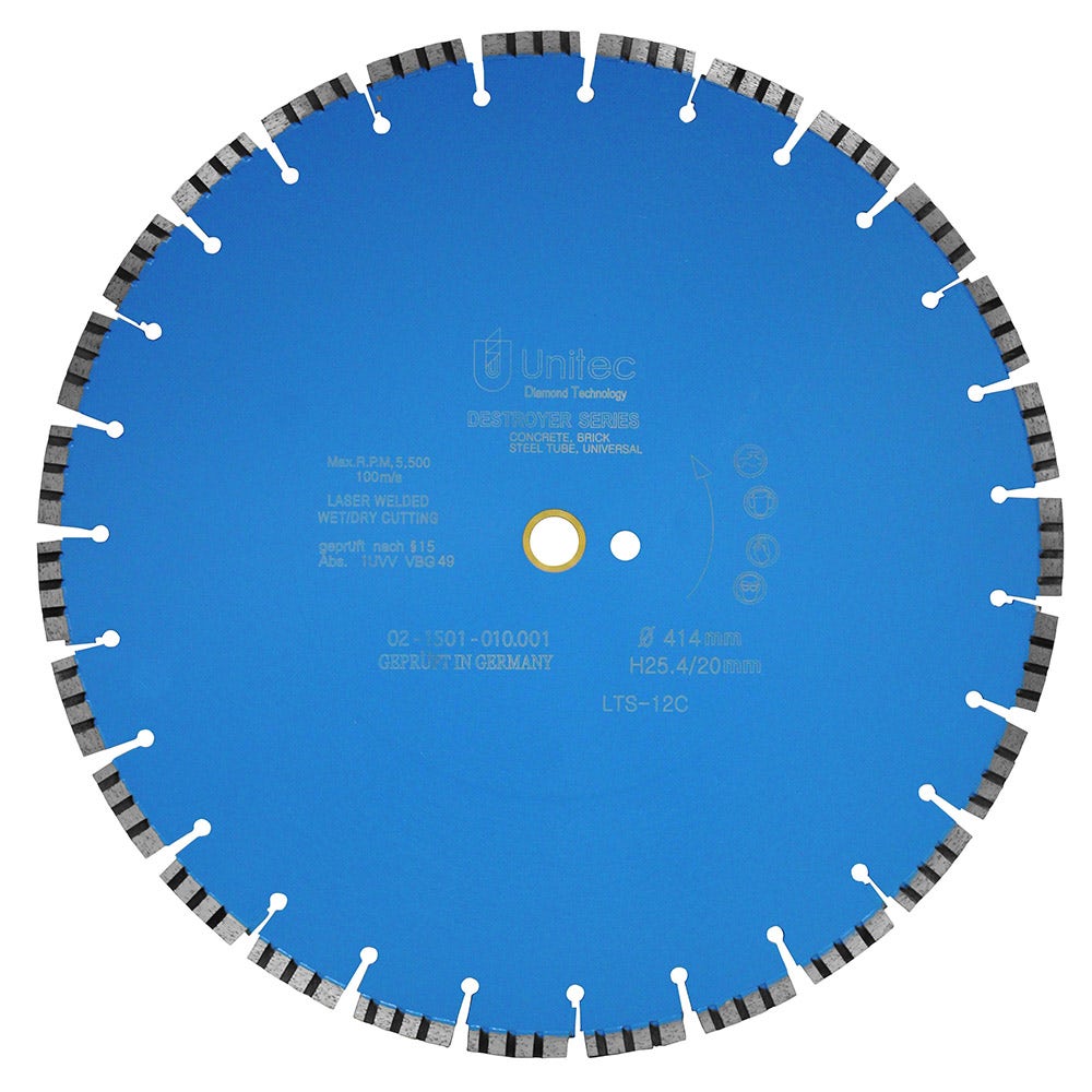 UNITEC 400mm Segmented Diamond Blade for General Purpose Cutting - DESTROYER U-16LTS12C