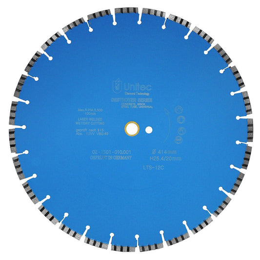 UNITEC 400mm Segmented Diamond Blade for General Purpose Cutting - DESTROYER U-16LTS12C