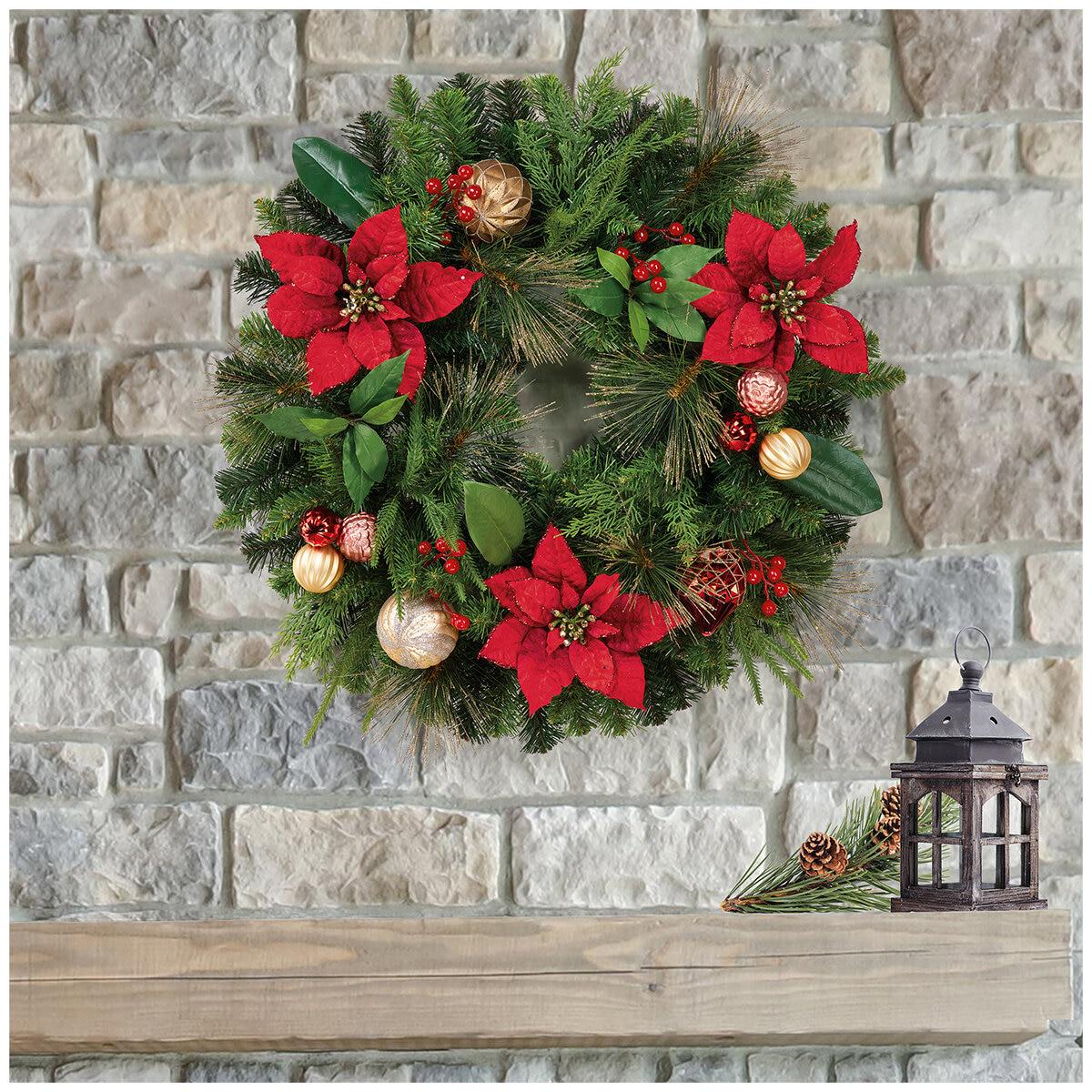 Unlit Decorated Wreath 61cm