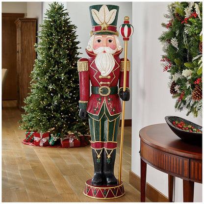 Unlit Wood Carved Nutcracker 1.8M