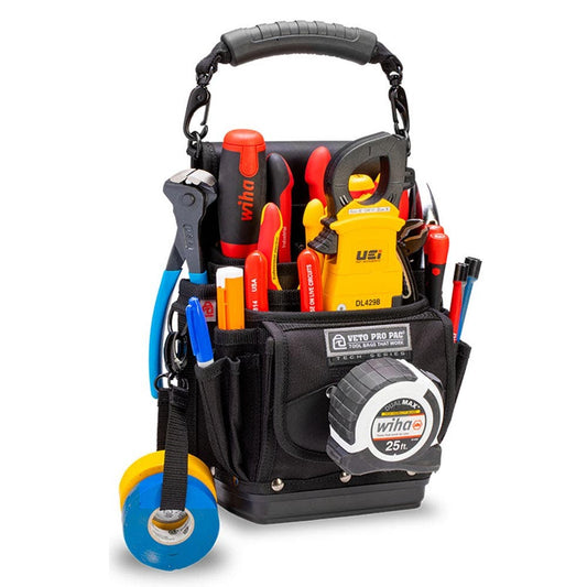 VETO Tool Pouch Black w Hard Base 4 Pockets VETOTP4BBLACK