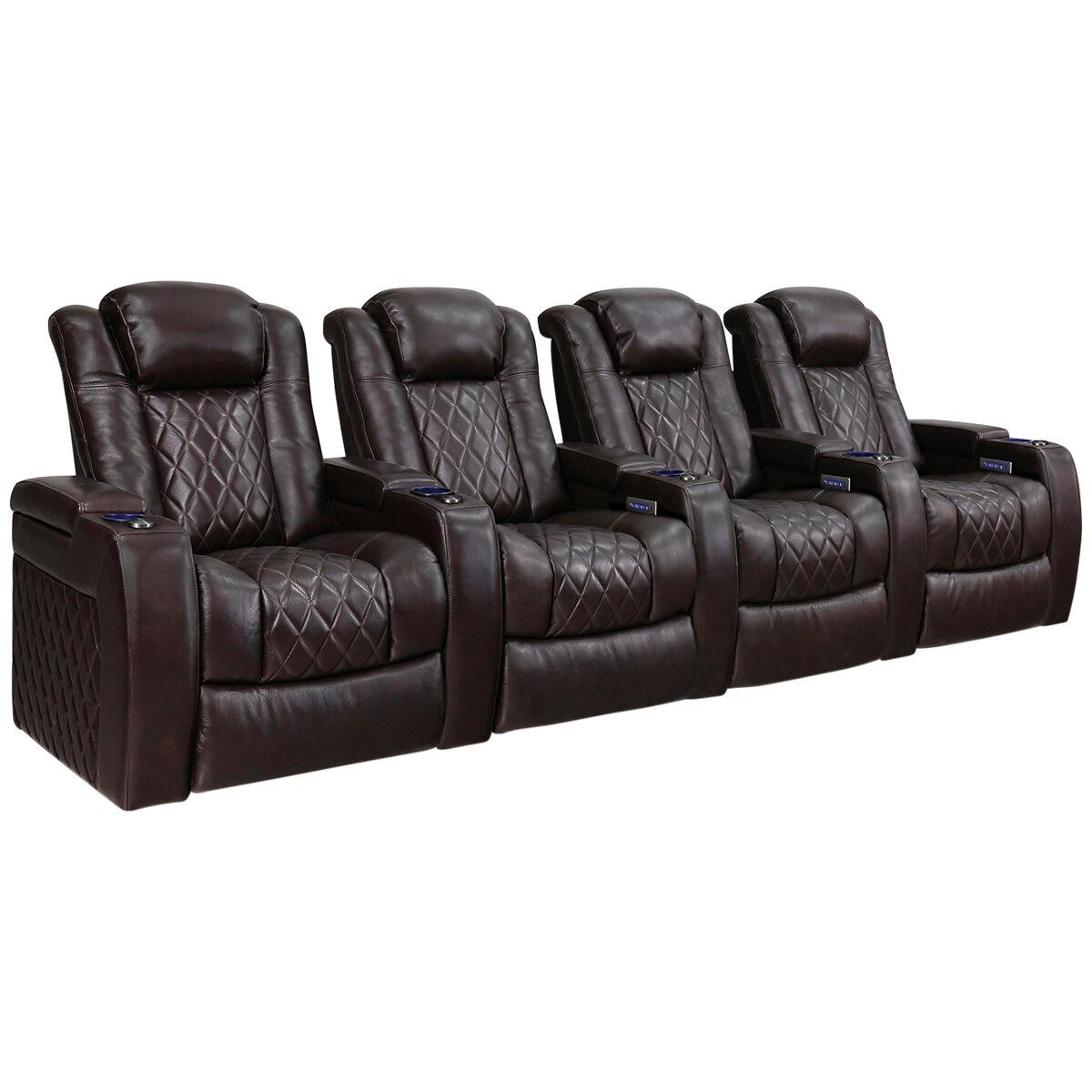 Valencia Home Theatre Tuscany Edition 4 Seater Black And Dark Chocolate