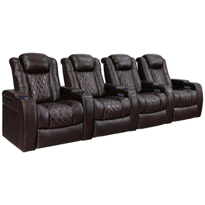 Valencia Home Theatre Tuscany Edition 4 Seater Black And Dark Chocolate