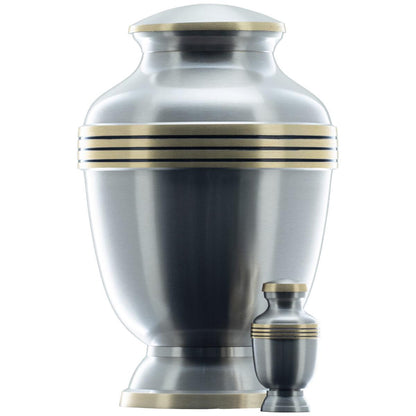 Value Coffins Elegant Pewter Urn Set 3.75L and 0.07L
