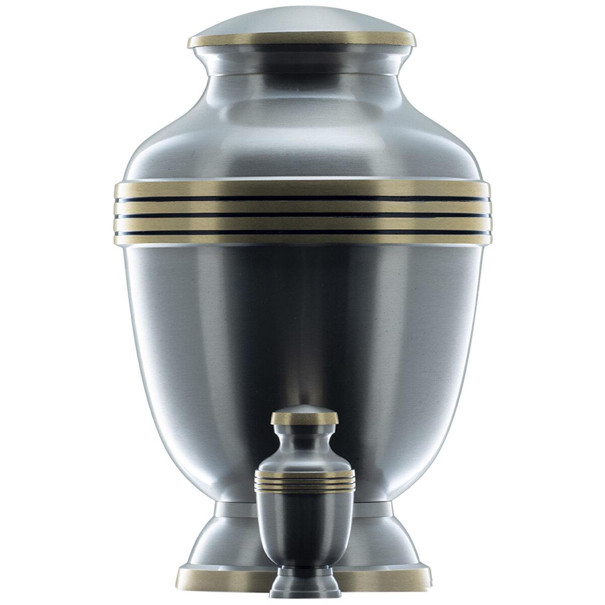 Value Coffins Elegant Pewter Urn Set 3.75L and 0.07L