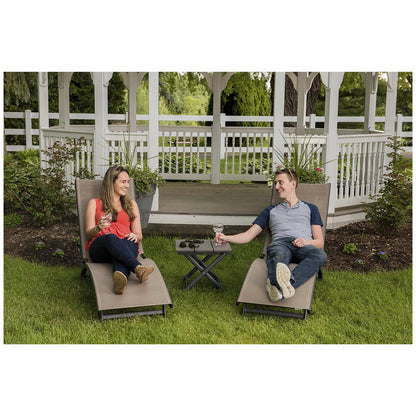 Vivere Coral Springs Chaise Lounge And Table 3 Piece Set Macchiato