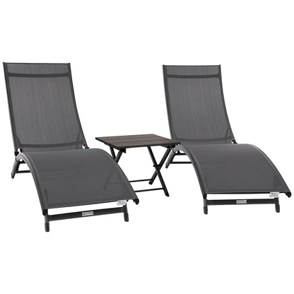 Vivere Coral Springs Chaise Lounge And Table 3 Piece Set Macchiato