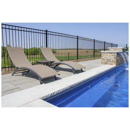 Vivere Coral Springs Chaise Lounge And Table 3 Piece Set Macchiato