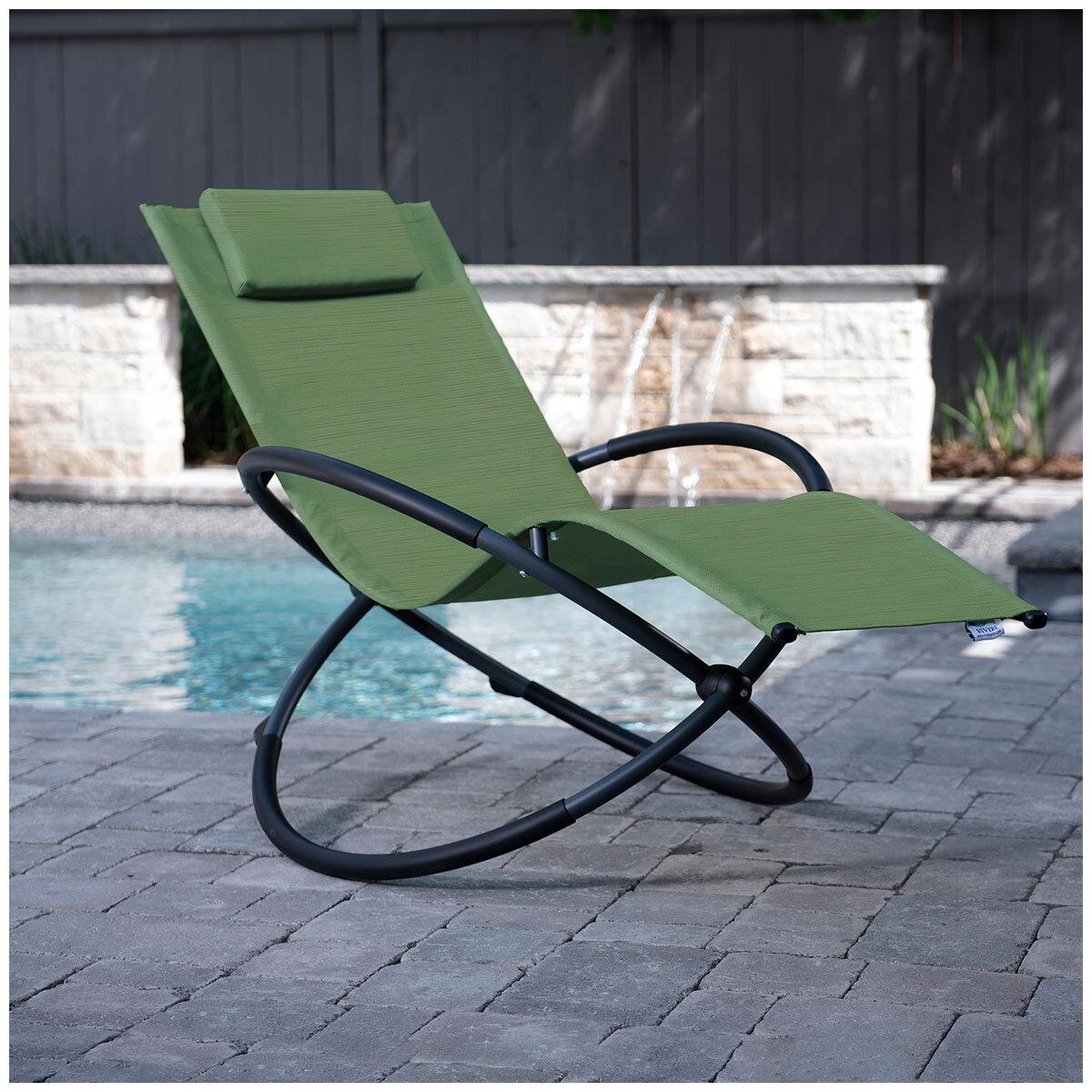 Vivere Single Orbital Lounger Olive Grove