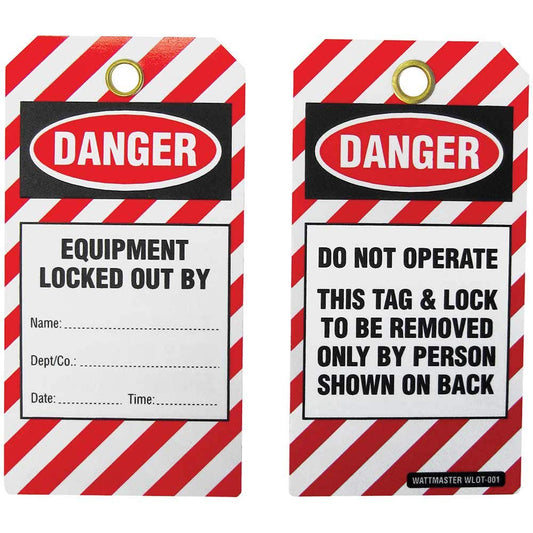 WATTMASTER Lock-Out Test Tag - Danger - 5 Piece WATWLOT-001