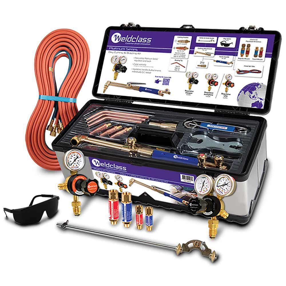 WELDCLASS PLATINUM Oxy LPG Kit w Flashback Arrestors 4-OXLPK