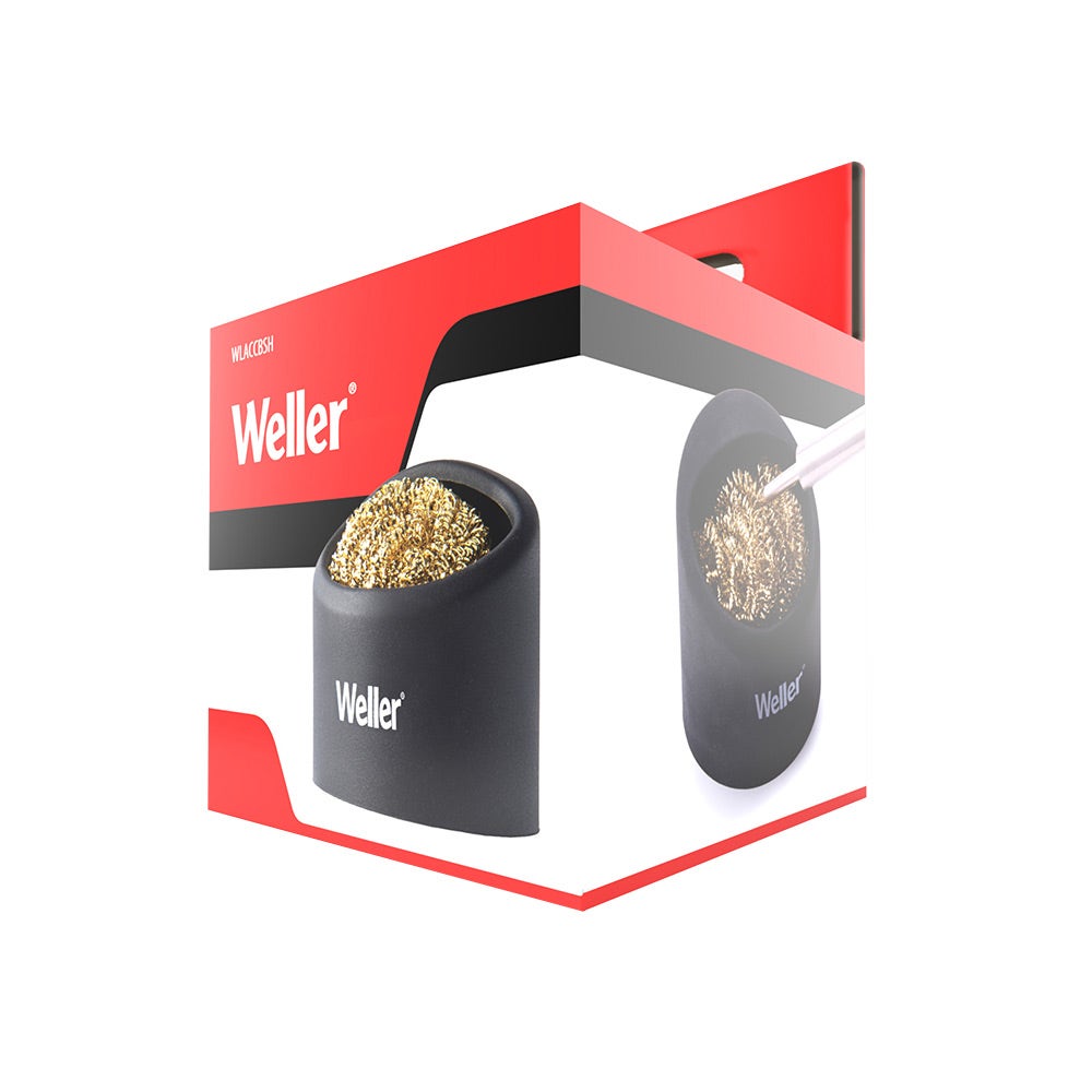 WELLER Soldering Brass Sponge Tip Cleaner w Silicone Holder WLACCBSH-02