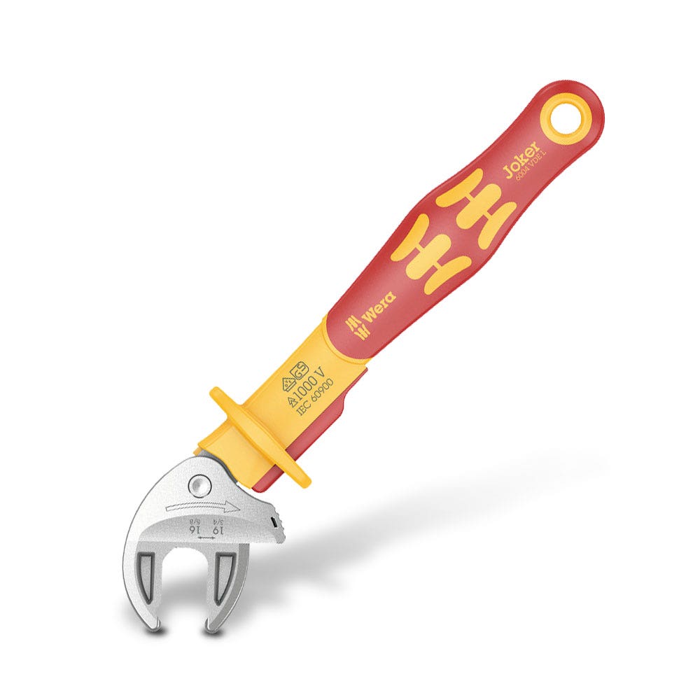 WERA 16-19mm 5 8 -3 4 6004 Joker VDE L VDE-Insulated Self-Setting Spanner WER020153