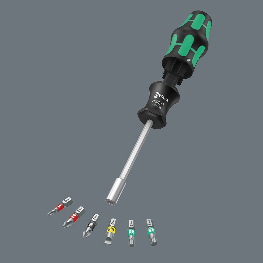 WERA 1 4 6 Bits Screwdriver Set 7 Piece Kraftform Kompakt 27 Set 1 WER051510