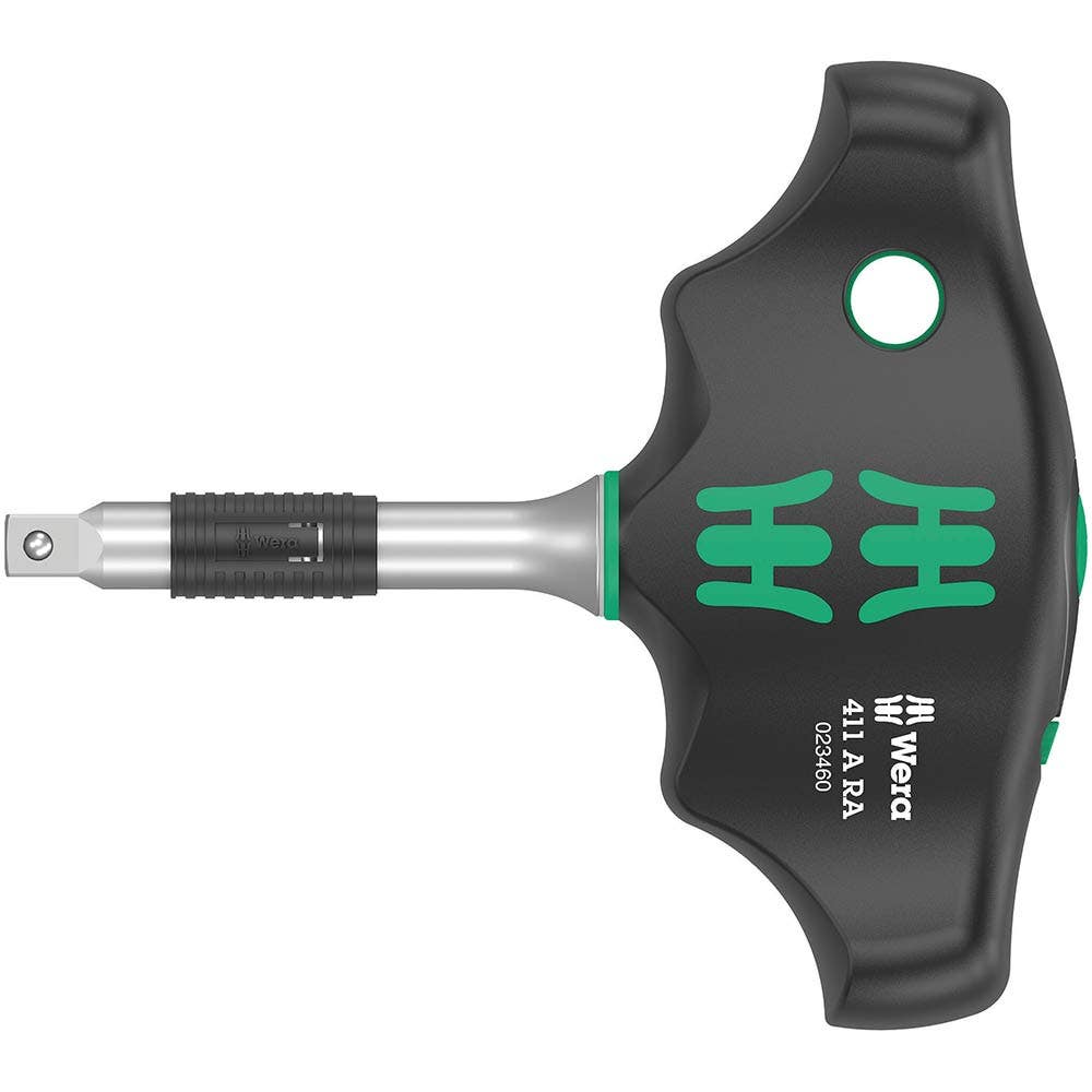 WERA 411 A RA T-Handle Adapter Screwdriver w Ratchet Function 1 4 WER023460