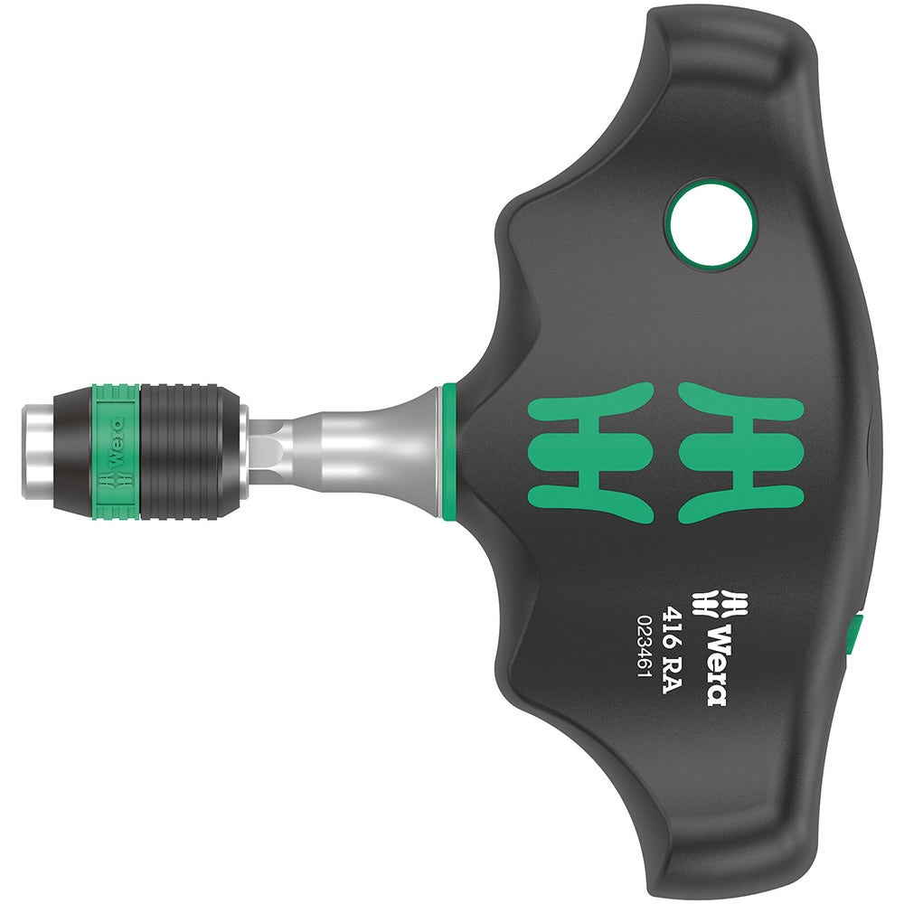 WERA 416 RA T-Handle Bitholding Screwdriver w Ratchet Function And Rapidaptor Quick-Release Chuck WER023461