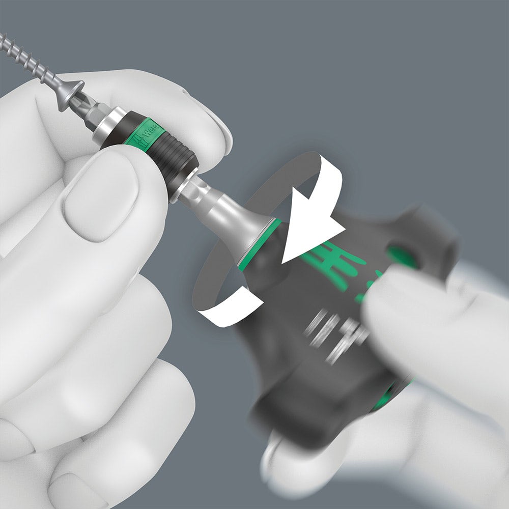 WERA 416 RA T-Handle Bitholding Screwdriver w Ratchet Function And Rapidaptor Quick-Release Chuck WER023461
