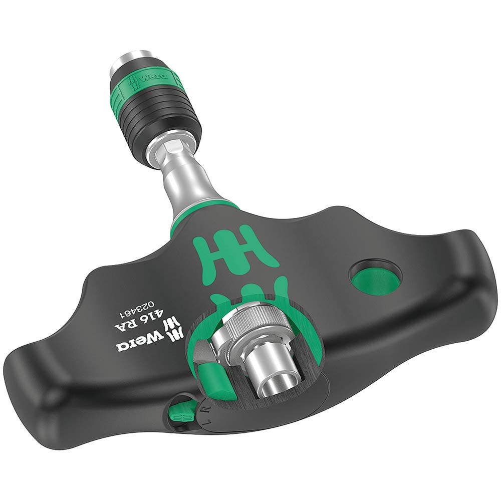 WERA 416 RA T-Handle Bitholding Screwdriver w Ratchet Function And Rapidaptor Quick-Release Chuck WER023461