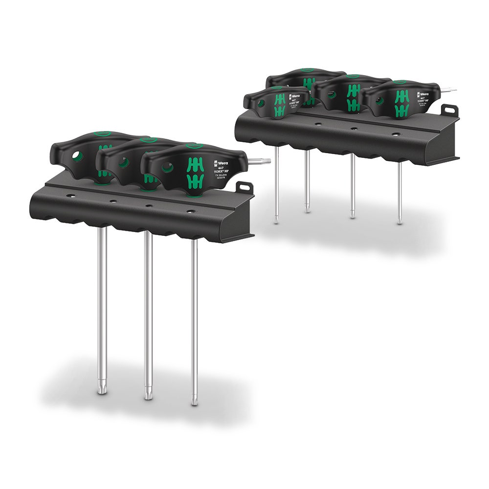 WERA 467 7 TORX HF Set 1 Screwdriver Set T-handle TORX Screwdrivers w Holding Function - 7 Piece WER023452