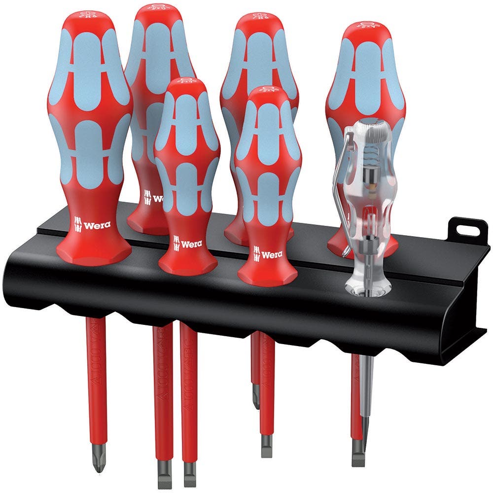 WERA Kraftform 7 Piece Stainless Steel VDE Screwdriver Set with Lasertip – WER022728